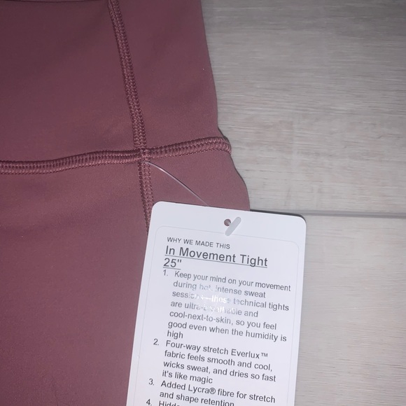 Lululemon in movement tights 25” size 10 plumful - Picture 2 of 4